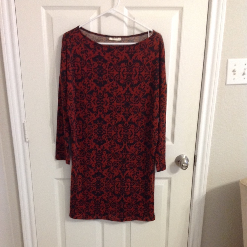 Adrienne - Long sleeve burnt orange dress